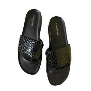 Donald Pliner Women's Fifi Patent Leather Thong Sandals Platform Size 11